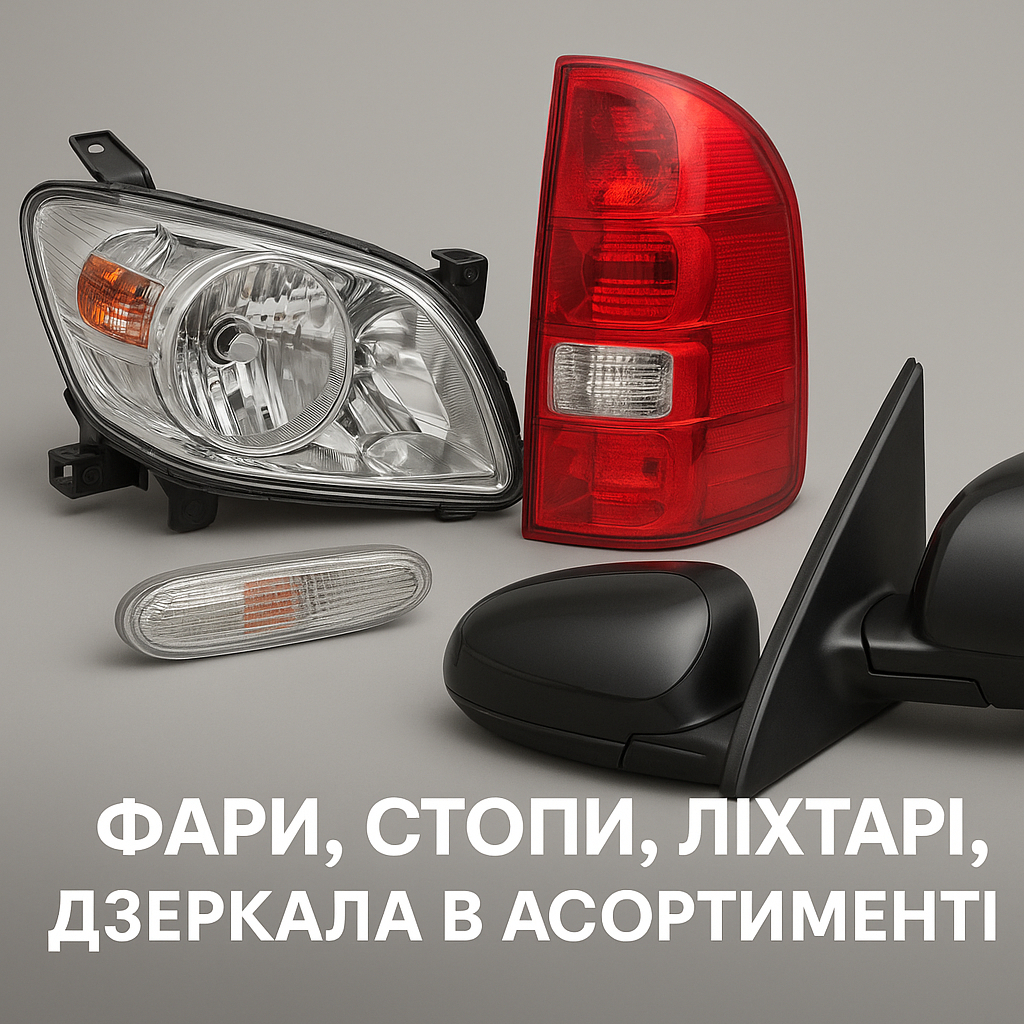 31198  фари, стопи, ліхтарі, дзеркала в асортименті на різні авто 302